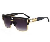 Men's sunglasses by Memories but Unique with dark tinted lenses and black frame, stylish and protective eyewear.