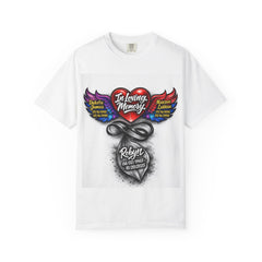 Memorial Heart Wings T-Shirt — "In Loving Memory" Personalized Tribute Tee