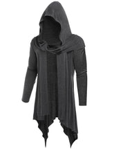 Men's long-sleeve shawl collar cardigan sweater by Memories but Unique, featuring a hood, supersoft fabric, and casual style.