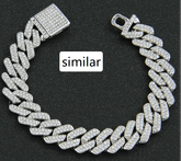 Men's Miami Cuban Link Bracelet by Memories, featuring bold, shiny hip hop jewelry with thick interlinked gold chains