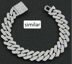 Men's Miami Cuban Link Bracelet by Memories, featuring bold, shiny hip hop jewelry with thick interlinked gold chains