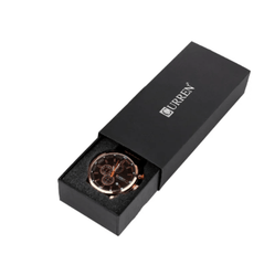 Men's Memories but Unique six-pin quartz tape watch with black dial and stainless steel band, showing time on the watch face.