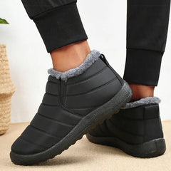 Memories but unique men's slip-on winter ankle boots with fur lining, waterproof snow boots, warm casual footwear.