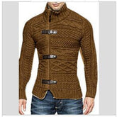 Men's knitted jacket by Memories but Unique, featuring a cozy, textured knit fabric in a classic and stylish design.