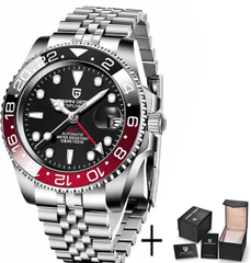 Luminous Men's Watch by Memories but Unique showing a sleek watch face with glowing luminescent hands and markers.