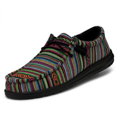 Hey Dude Mens Wally Serape Mesa Verde slip-on loafers, size 11, lightweight and comfortable men's casual shoes.