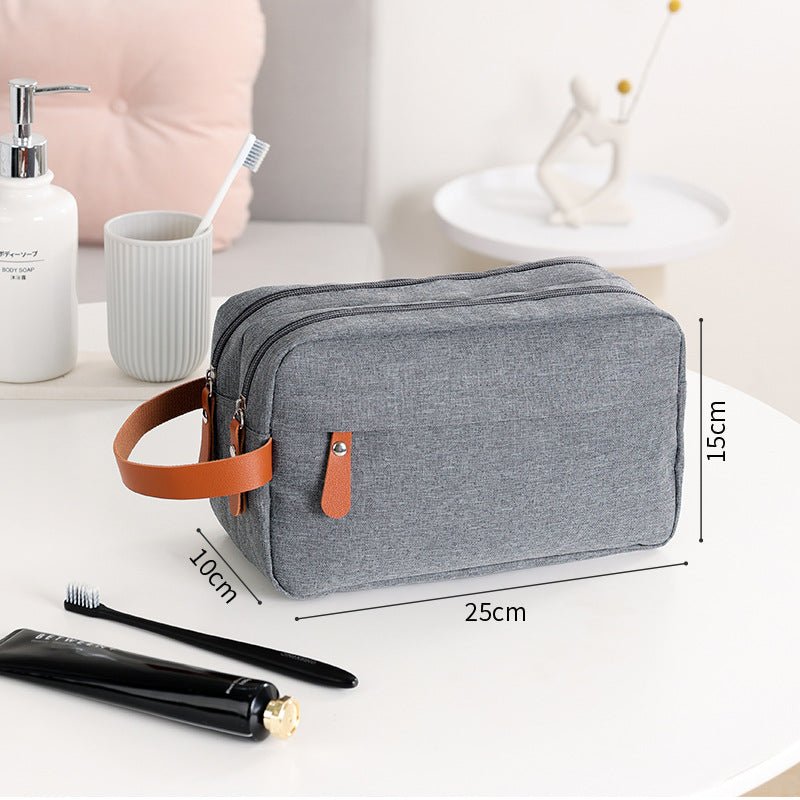 Men's travel toiletry bag by Memories but Unique, featuring compartments for skincare storage and organization.