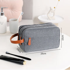 Men's travel toiletry bag by Memories but Unique, featuring compartments for skincare storage and organization.