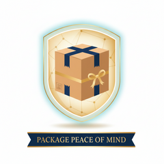 Jewelry package protection insurance by ShineOn Fulfillment, symbolized by a secure package icon for safe shipping.