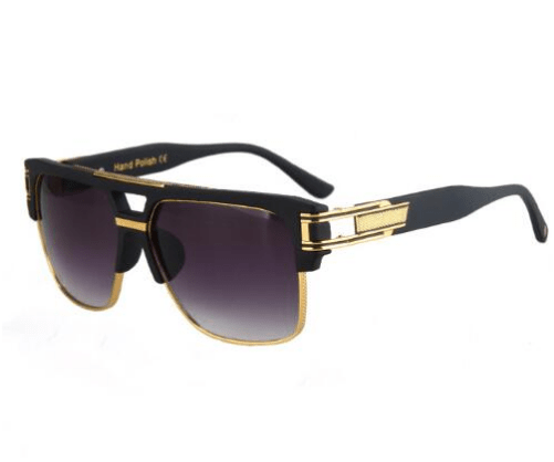 Men's sunglasses by Memories but Unique with dark tinted lenses and black frame, stylish and protective eyewear.
