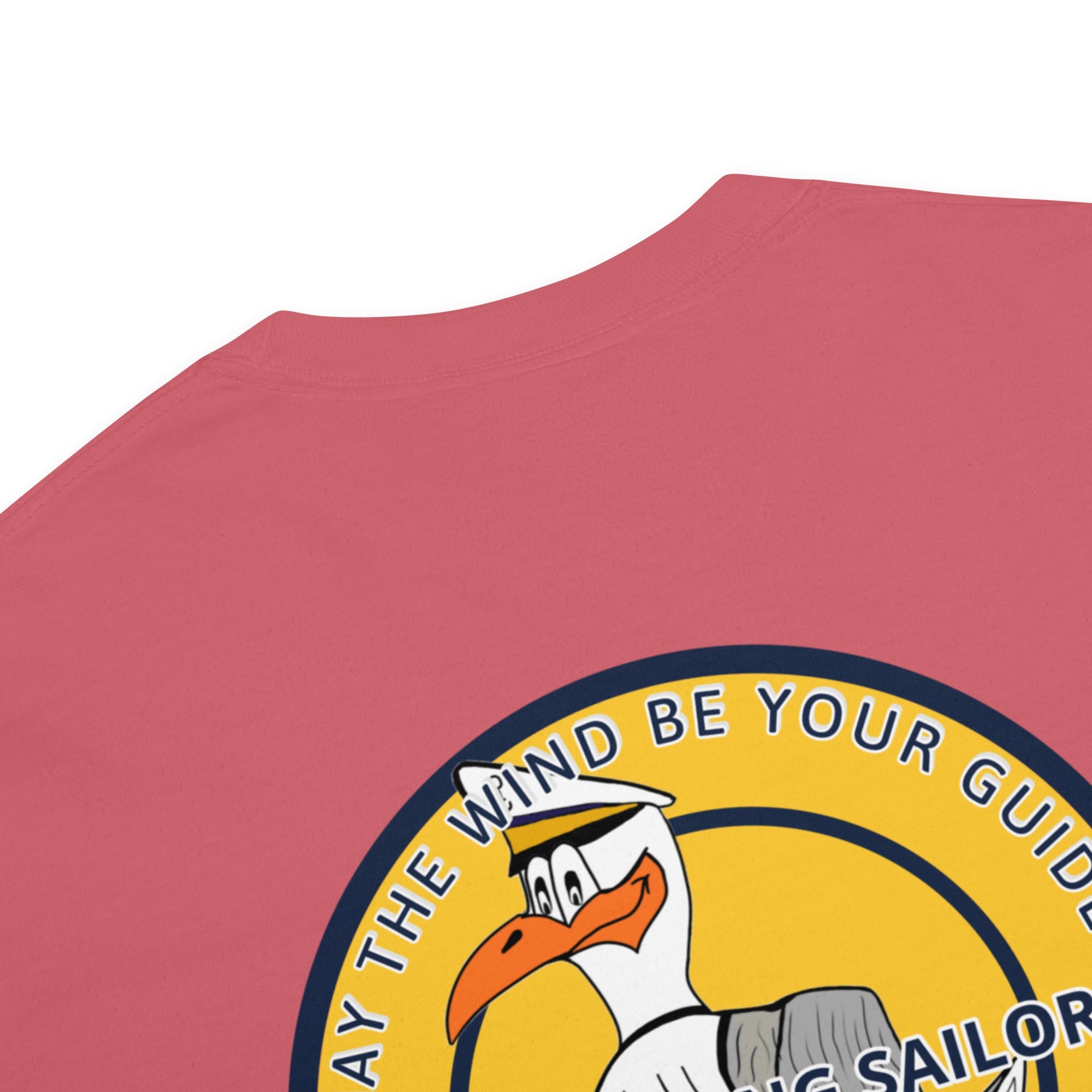 Men’s High Flying Sailor Heavyweight T-Shirt by Memories but Unique, featuring a nautical sailor design in durable heavyweight fabric.