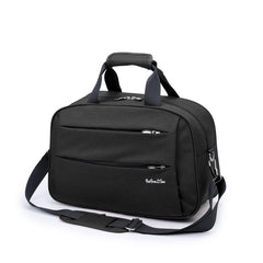 Men's portable waterproof travel fitness bag by Memories but Unique, showing a sleek black duffle with water-resistant material.