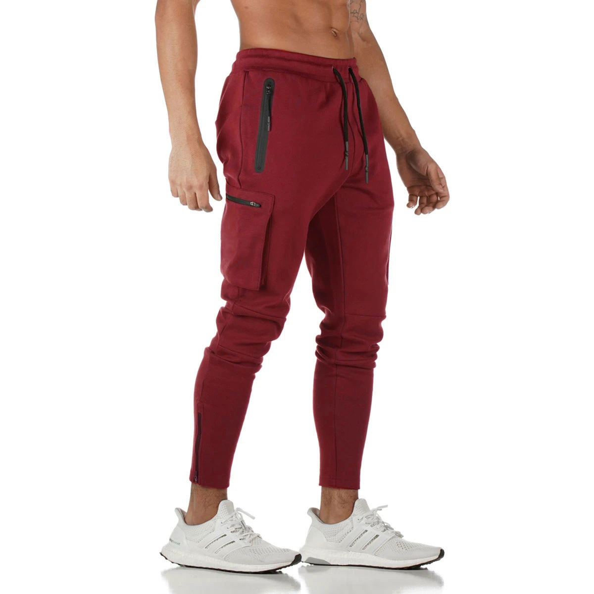 Men's casual camouflage sports overalls by Memories but Unique with zipper details, versatile cotton fabric, suitable for running and fitness.