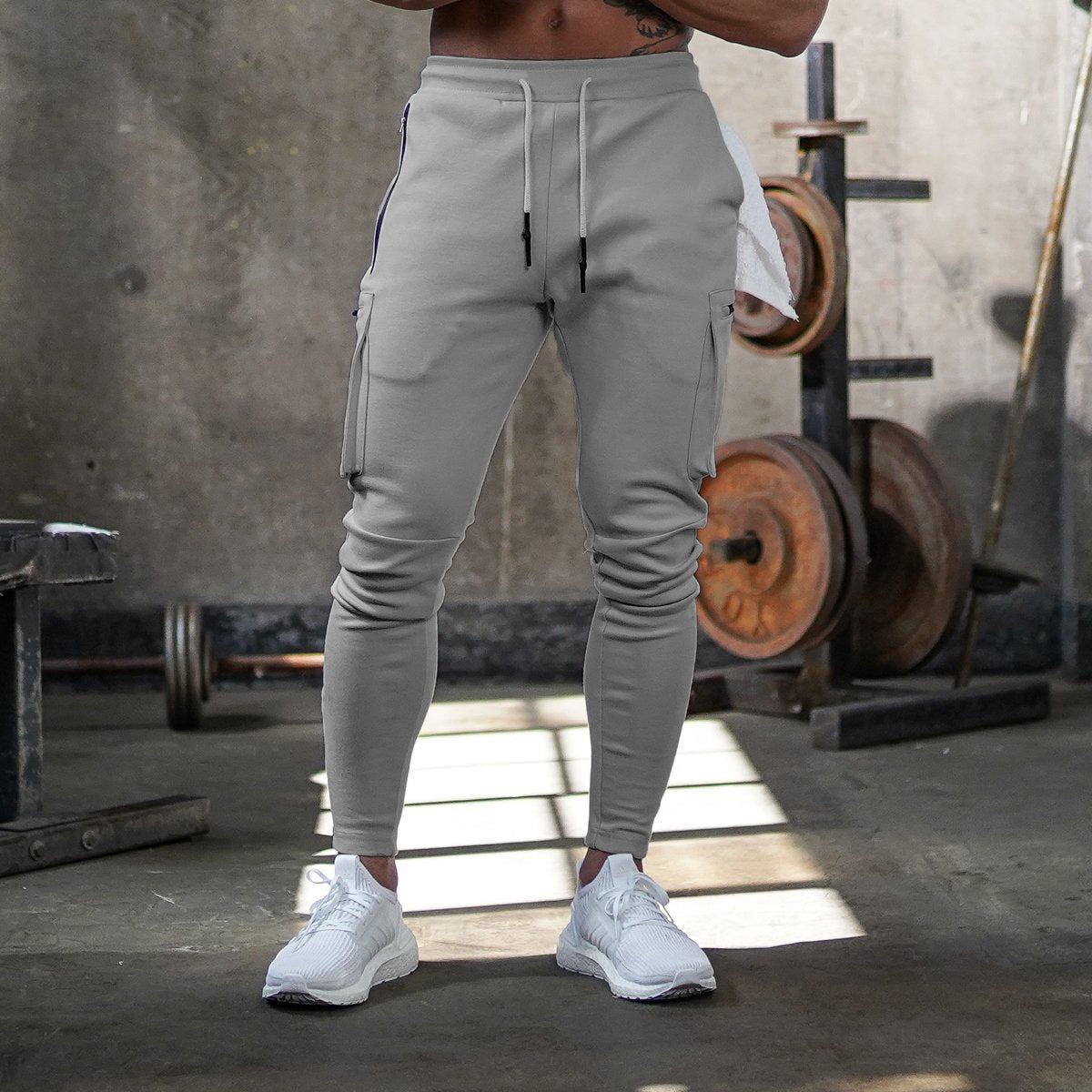 Men's camouflage casual sports overalls with zipper details, cotton fabric, versatile for running and fitness by Memories but Unique.