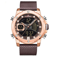 Men's Sports Watch by Memories but Unique with black dial, digital display, and sporty silicone strap on a white background.