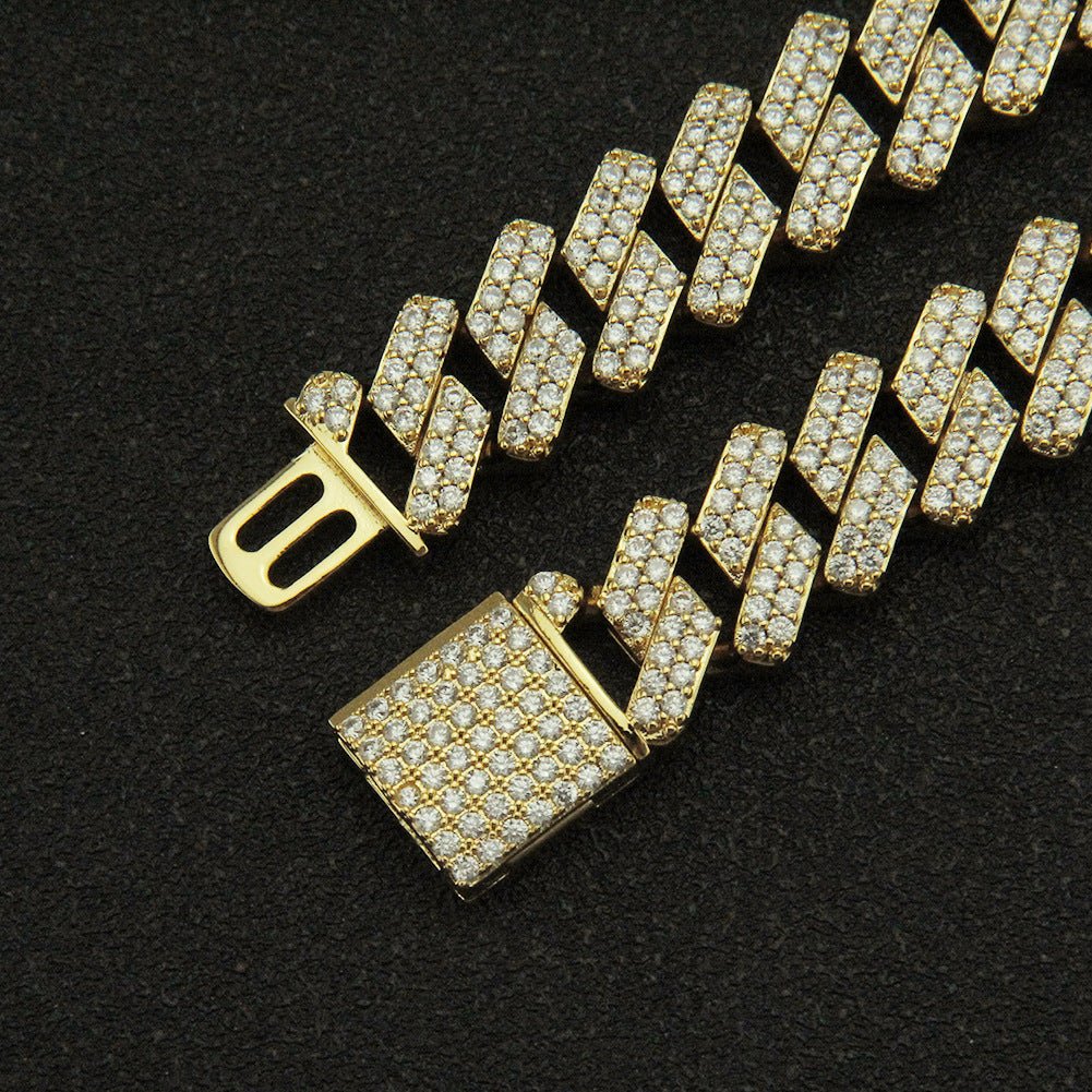 Men's Miami Cuban Link bracelet by Memories but Unique, featuring bold, interconnected gold-tone links in a hip hop jewelry style.