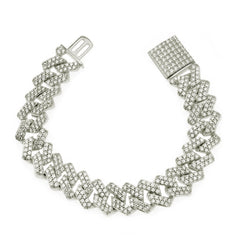 Men's Miami Cuban Link Bracelet by Memories, featuring thick, shiny gold-tone hip hop jewelry with a secure clasp.