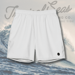 Men's eco-friendly grey board shorts by Zen, with a relaxed fit and drawstring waist, suitable for beach or casual wear.