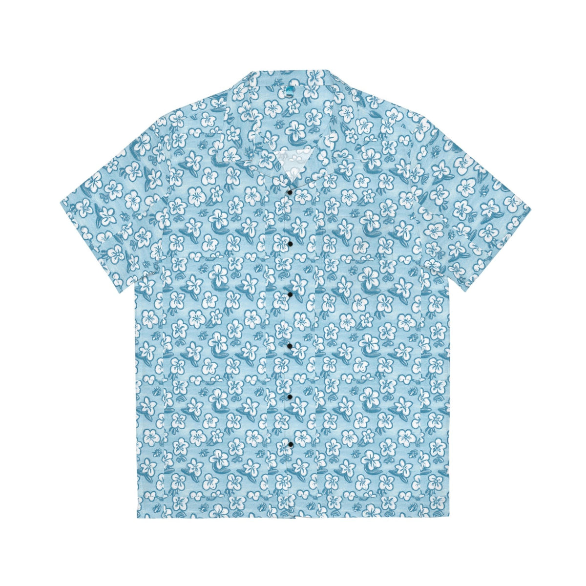 Men's Azul Tropical Flower Hawaiian shirt with vibrant floral pattern, short sleeves, and relaxed fit by ShineOn Fulfillment.