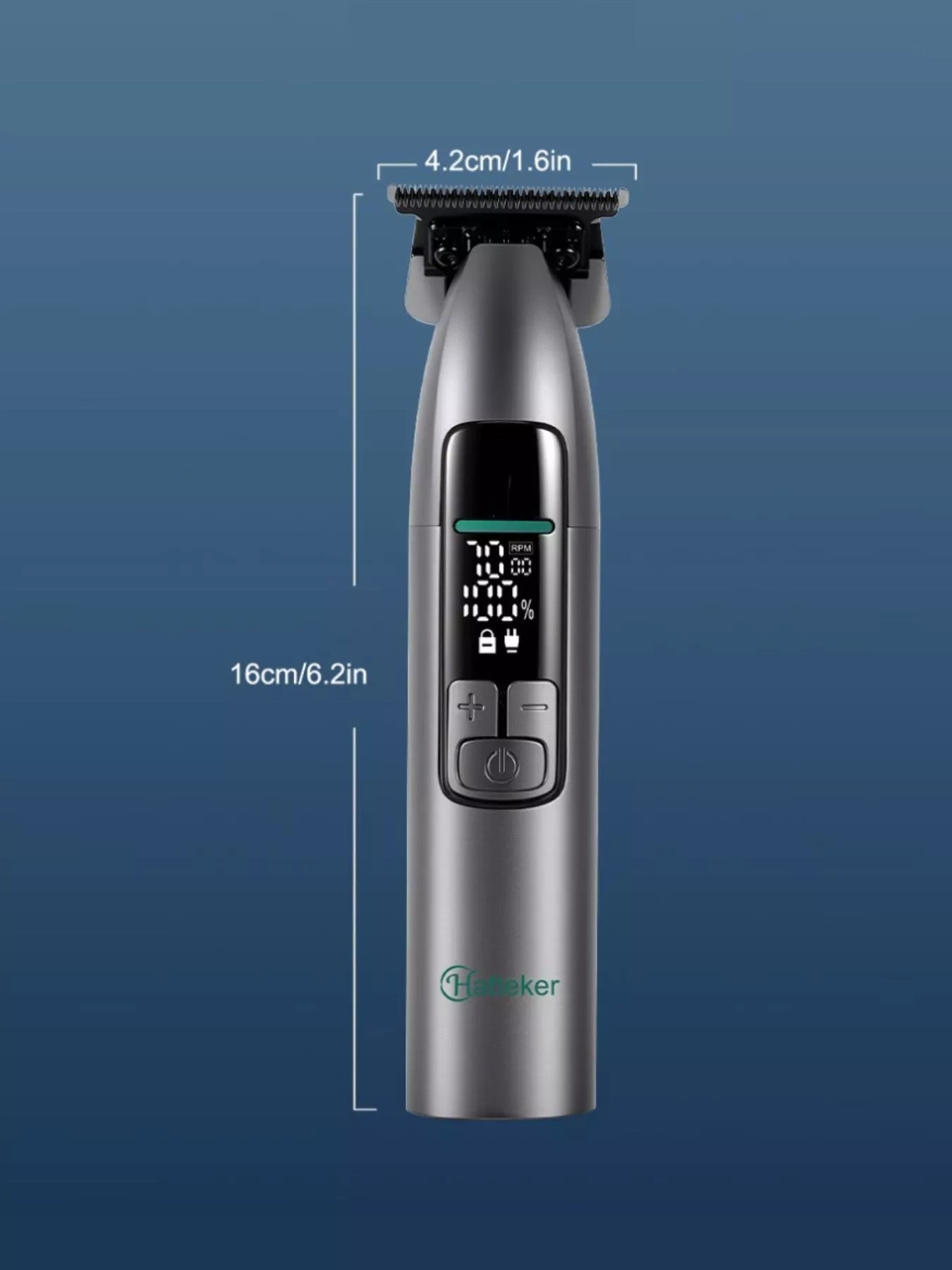 Rechargeable cordless hair clipper from Trendsi with LED display, waterproof design, and portable build for easy hair trimming.
