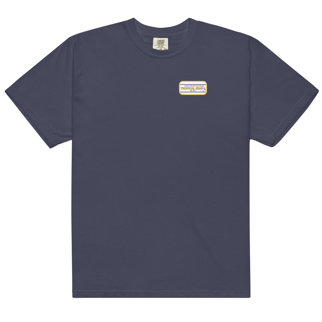 Men’s High Flying Sailor heavyweight T-shirt by Memories But Unique, featuring a nautical sailboat design on soft, durable fabric.