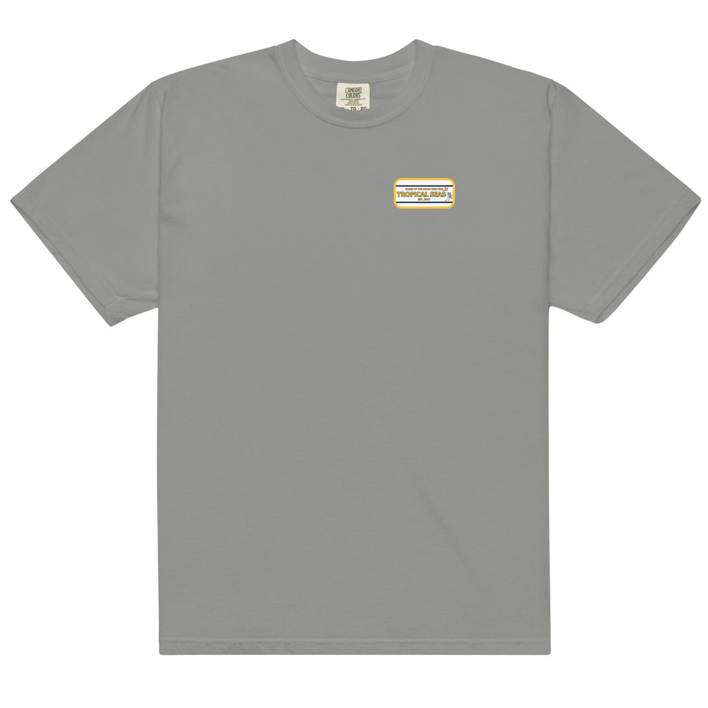 Men’s High Flying Sailor Heavyweight T-Shirt by Memories but Unique, featuring a sailor graphic on durable cotton fabric.
