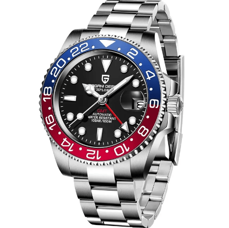 Luminous Men's Watch by Memories but Unique featuring a black dial, luminous hands, and stainless steel strap.