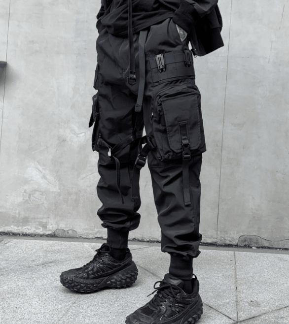 Men's black Zen functional leggings with a snug fit, designed for active wear and athletic performance.