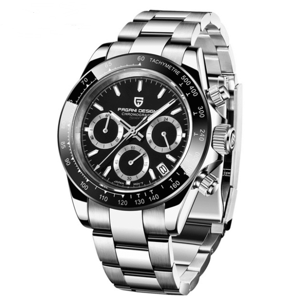 Men's Quartz Watch by Memories but Unique featuring a sleek round dial and stainless steel band on a white background.