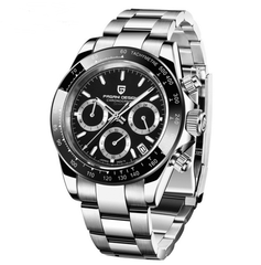 Men's Quartz Watch by Memories but Unique featuring a sleek round dial and stainless steel band on a white background.