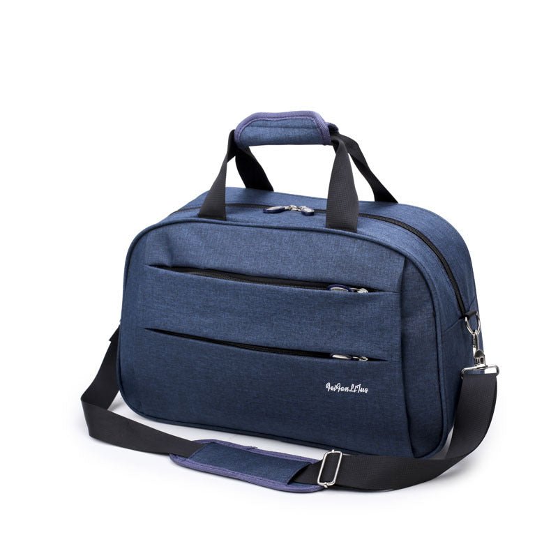 Portable waterproof men's travel fitness bag from Memories but Unique, showing the compact, durable bag with zipper and carrying strap.