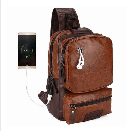 Men's travel casual shoulder crossbody bag by Memories but Unique, featuring a compact design and adjustable strap.