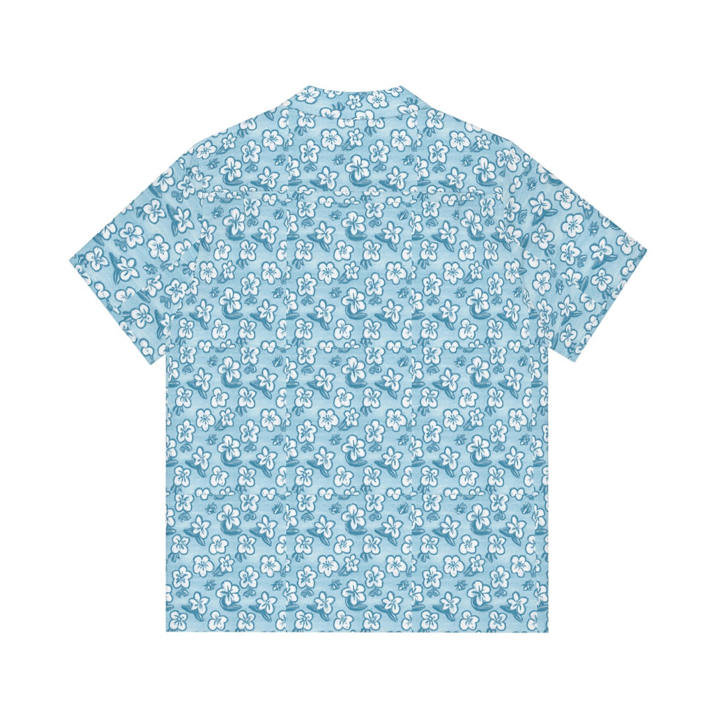 Men's Azul Tropical Flower Hawaiian Shirt featuring vibrant floral pattern and lightweight fabric, designed for a relaxed, stylish look.
