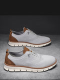Men's breathable mesh lace-up athletic sneakers with PU leather and rubber soles, designed for comfort and performance.
