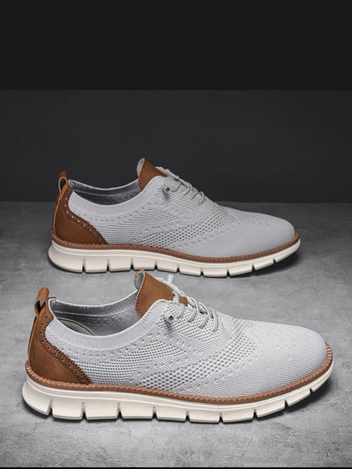Men's breathable mesh lace-up athletic sneakers with PU leather and rubber soles, designed for comfort and performance.