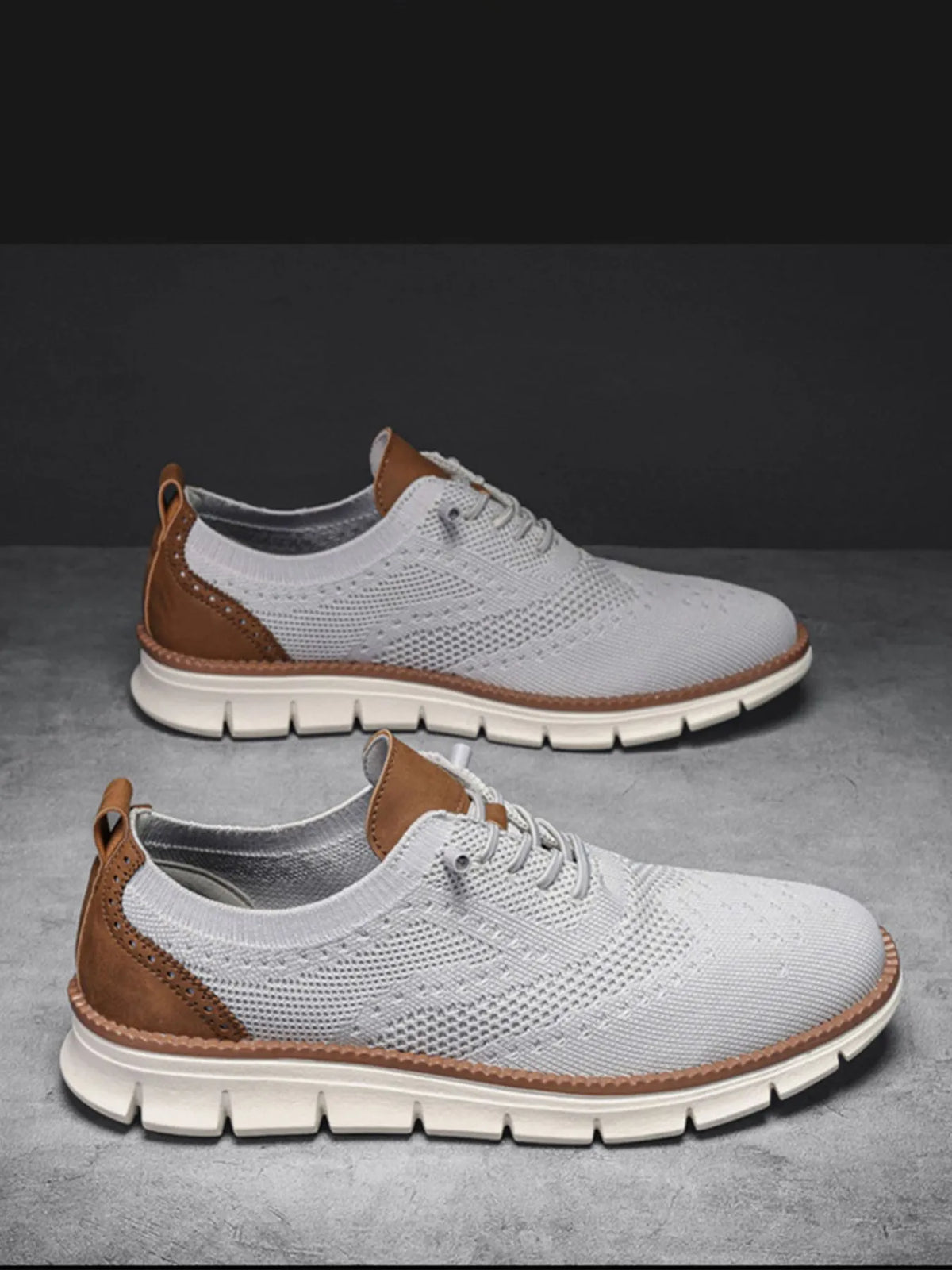 Men's breathable mesh lace-up athletic sneakers with PU leather and rubber soles, designed for comfort and performance.