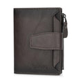 Memories but unique genuine leather men's bifold wallet with zipper, RFID card holder, coin pocket, and secure zip purse.