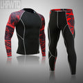 Men's Memories but Unique MMA rashguard sports suit with quick-drying, compression leggings for fitness training and thermal underwear.
