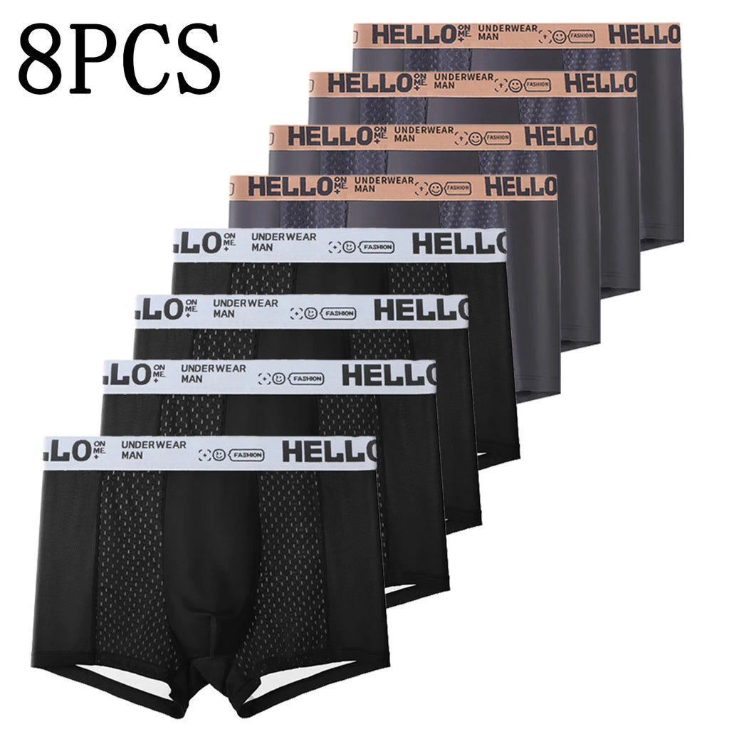 8-pack breathable men's and women's mesh underwear by Memories, featuring quick-drying, summer comfort and lightweight design.