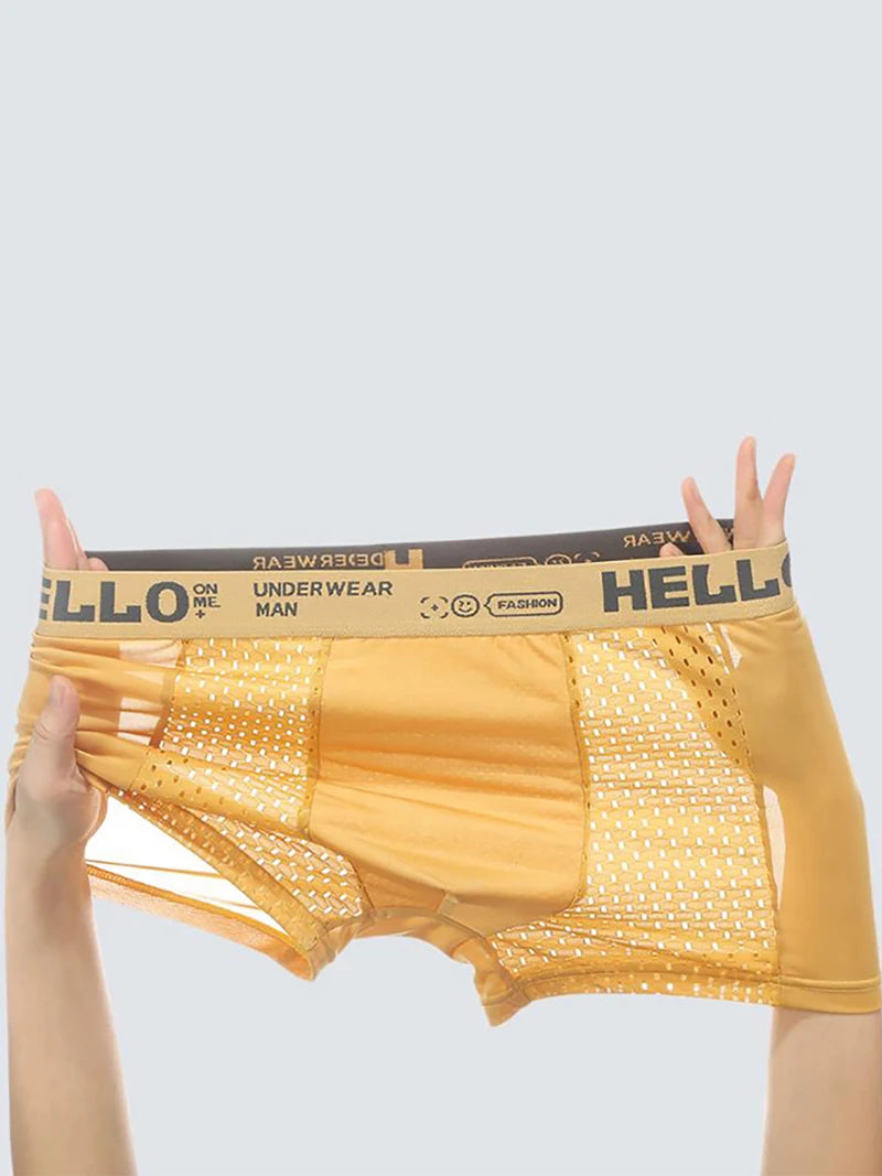 Breathable 8-piece men's underwear set by Memories but unique, featuring quick-drying half mesh fabric for summer comfort and daily wear.