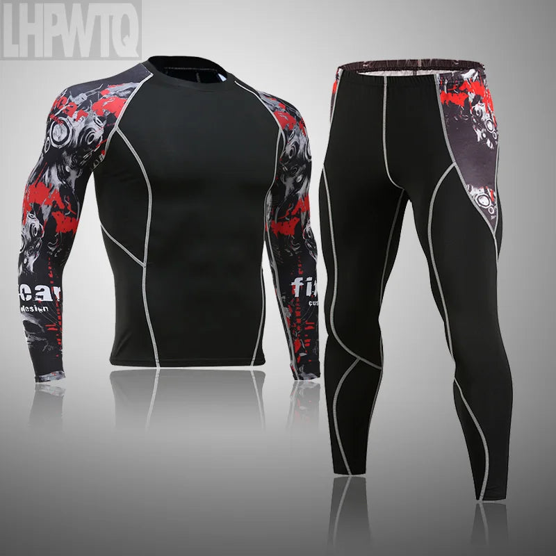 Men's MMA rash guard by Memories but Unique, quick-drying compression sportswear for training and thermal underwear leggings.
