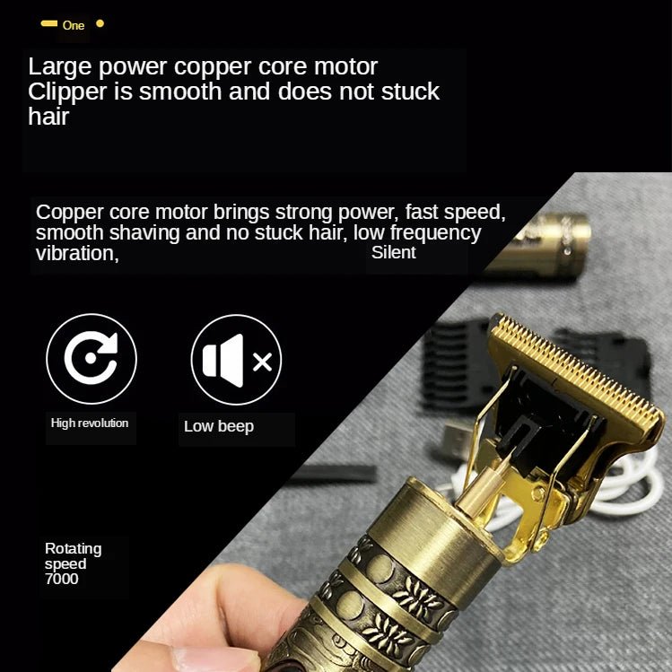 Memories but unique T9 electric hair clipper and beard shaver with adjustable 0mm blade for men's haircut, beard, and body grooming.