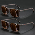 Luxury square vintage cycling sunglasses for men and women, UV400 protection, stylish travel and driving eyewear by Memories but Unique