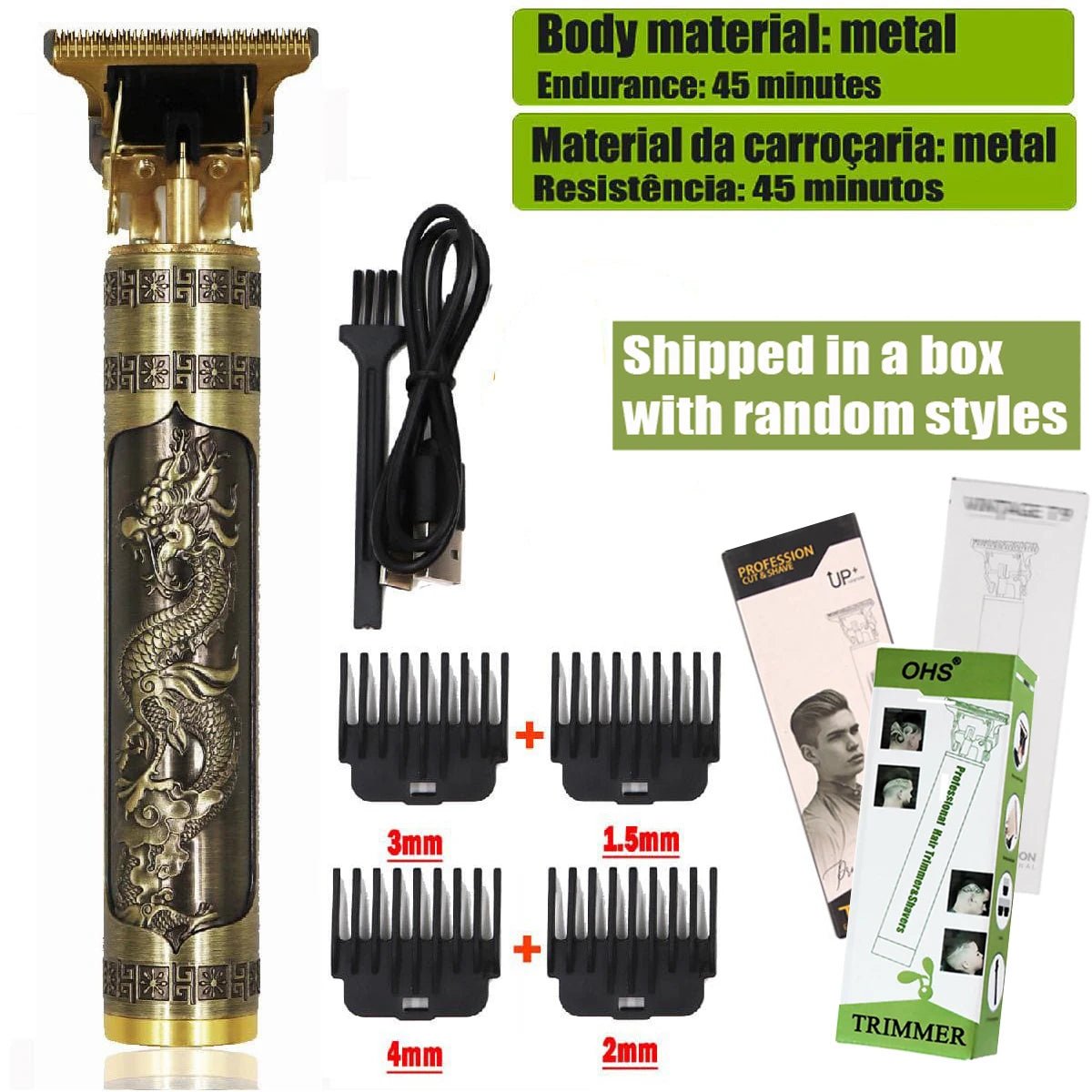 Memories but unique T9 electric hair clipper and beard trimmer, showing close-up of the black professional grooming machine.