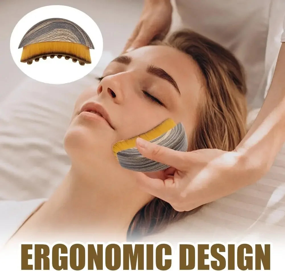 Lymphatic contour face brush for chin and jawline sculpting, drainage massage tool by Memories but Unique.
