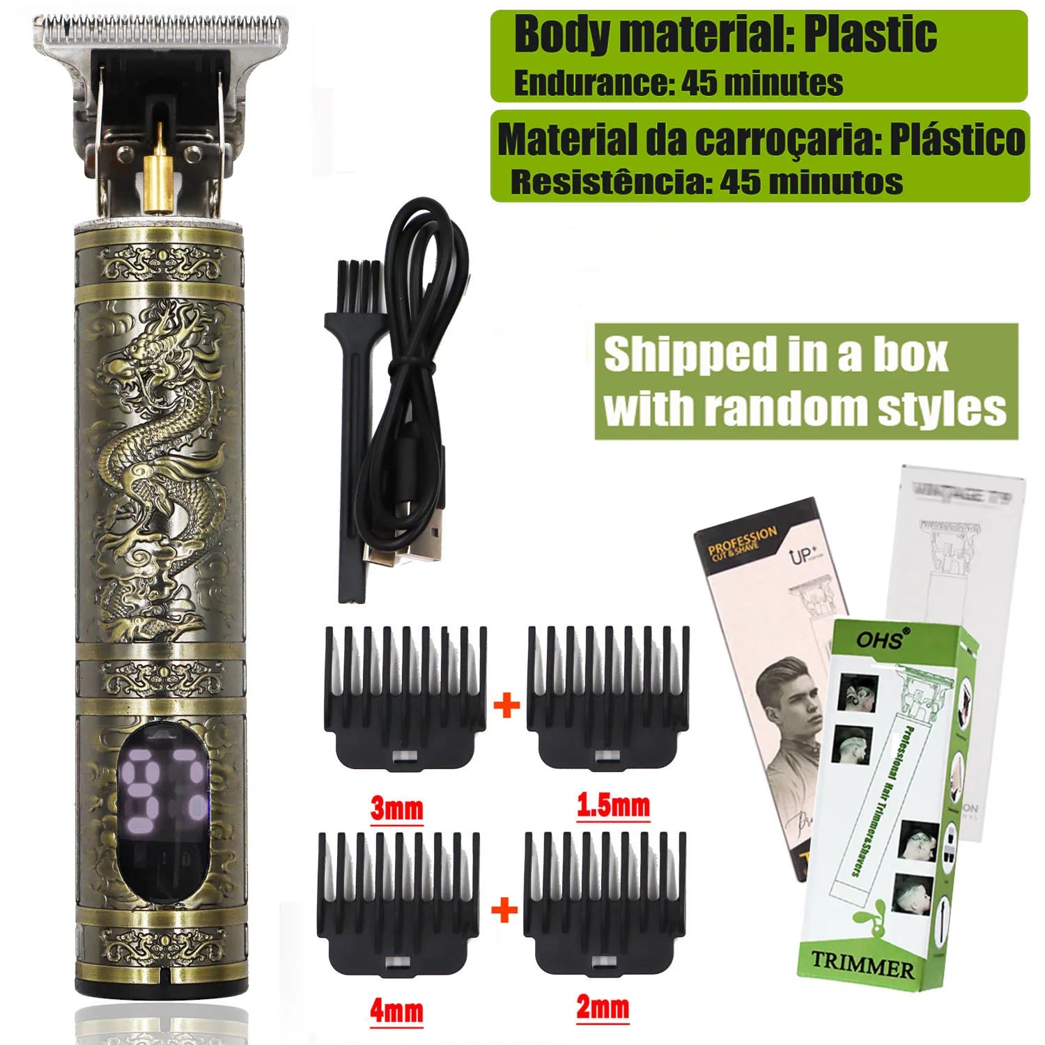 Memories but unique T9 hair clipper with adjustable 0mm blade for beard, body, and haircut trimming, electric barber shaver.