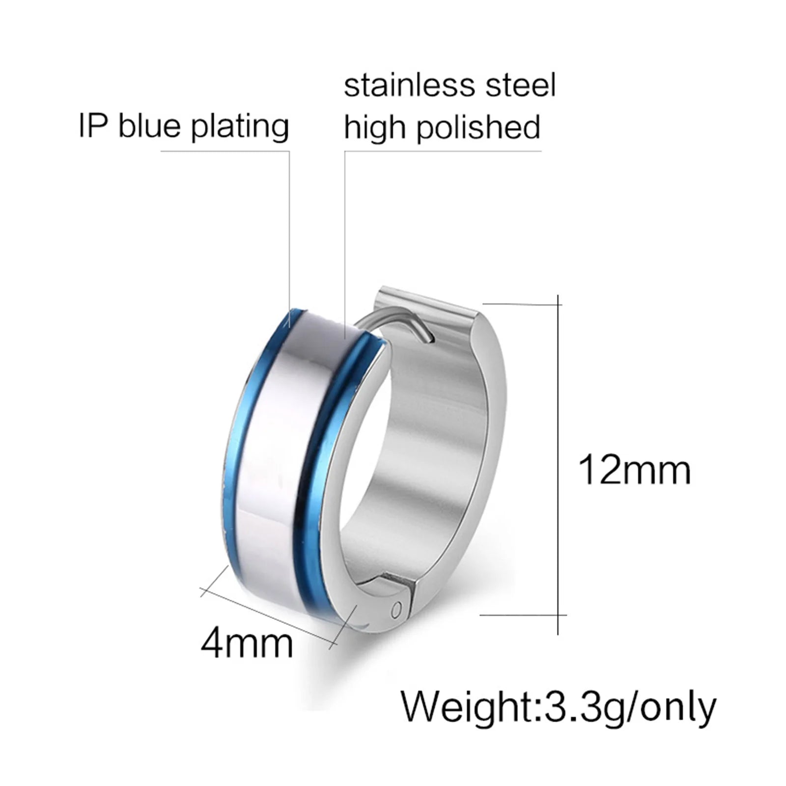 Simple men's stainless steel hoop earrings featuring a classic circle design, perfect for casual jewelry and gift ideas.