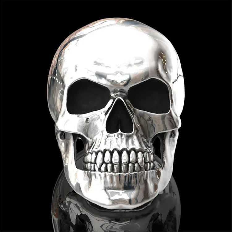Memories but unique Gothic men's skull head ring with metal biker design, ideal for punk and rock fashion accessories.