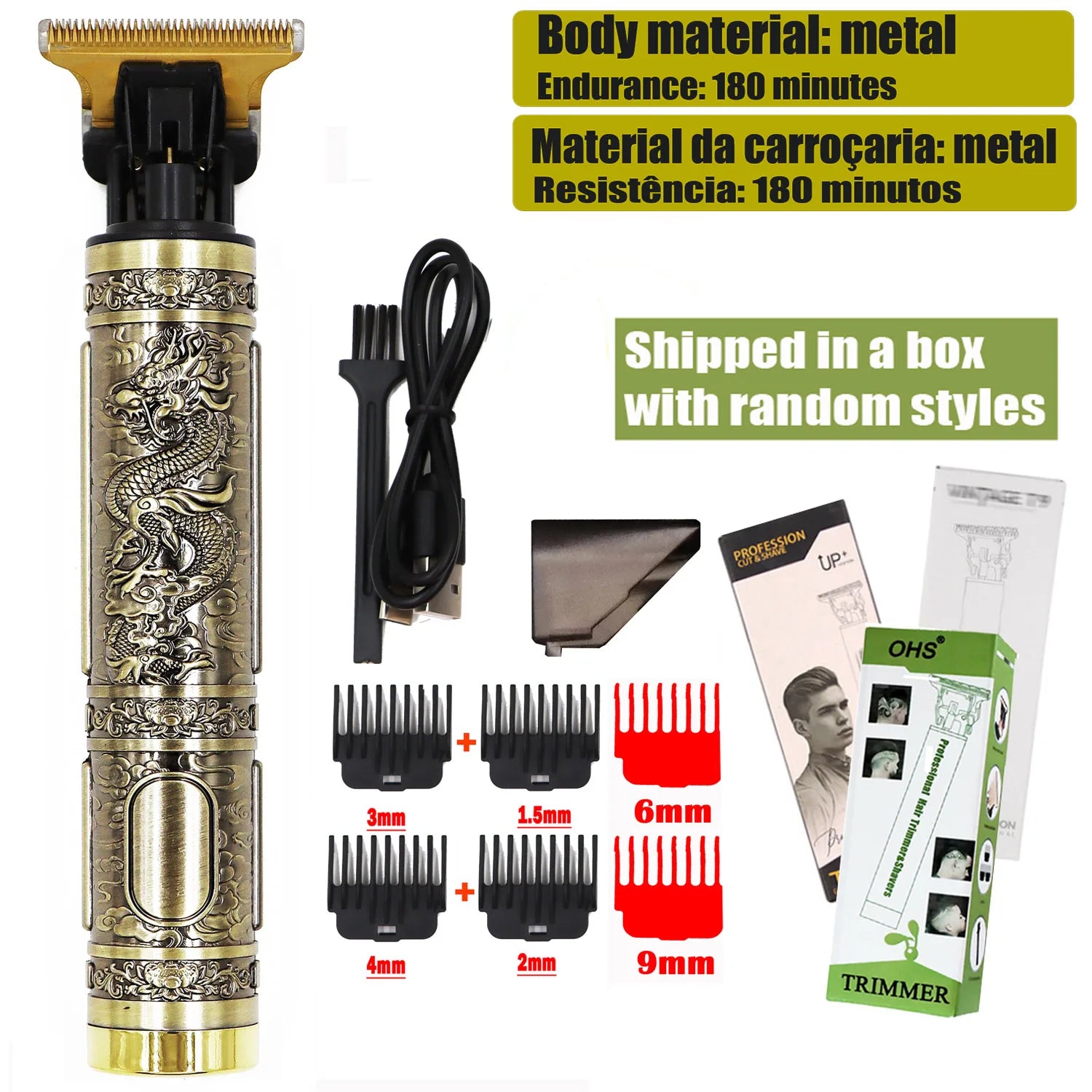 Memories but unique T9 electric hair clipper for beard, body hair, and haircutting with 0mm shaver attachment and ergonomic design.