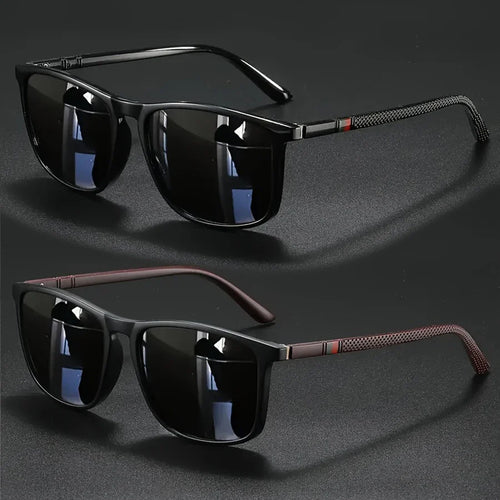 Luxury square vintage cycling sunglasses for men and women, UV400 protection, stylish travel and driving eyewear.